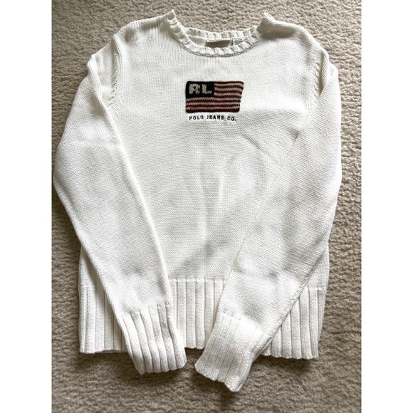 Ralph Lauren Sweaters - Polo Jeans Ralph Lauren Vintage Sweater USA Crew Neck Knit XL Cotton 90s
